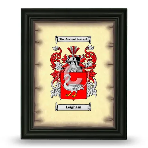 Leigham Coat of Arms Framed - Black