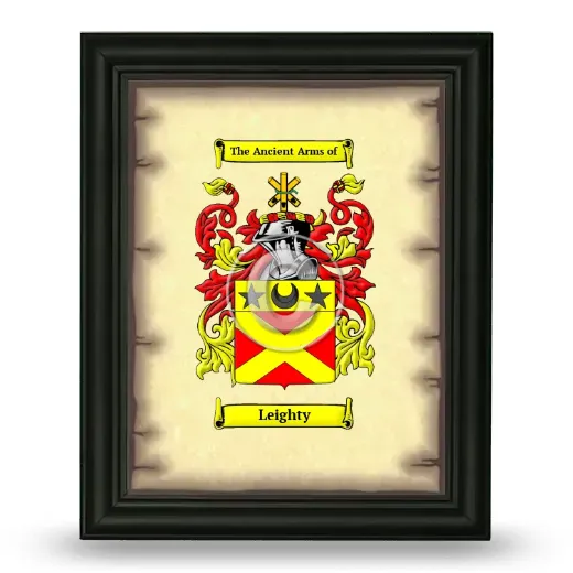Leighty Coat of Arms Framed - Black