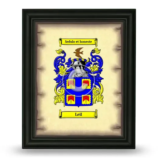 Leil Coat of Arms Framed - Black