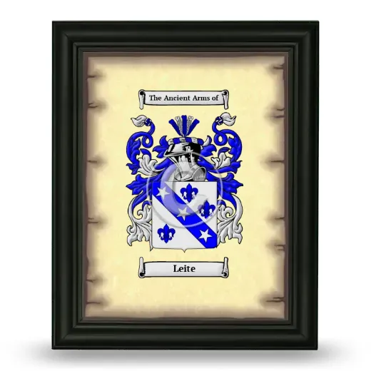 Leite Coat of Arms Framed - Black