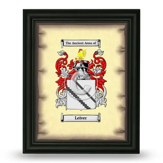 Leiver Coat of Arms Framed - Black