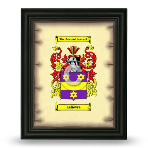 Lelièvre Coat of Arms Framed - Black