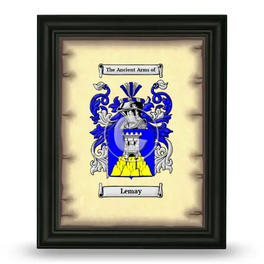 Lemay Coat of Arms Framed - Black