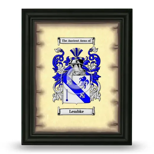 Lembke Coat of Arms Framed - Black