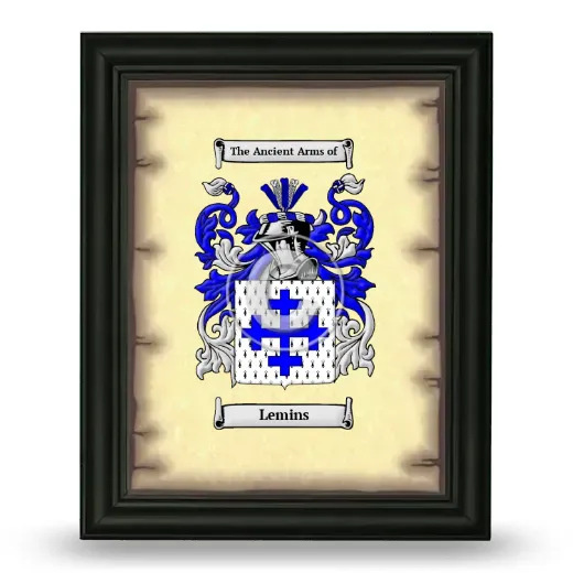 Lemins Coat of Arms Framed - Black