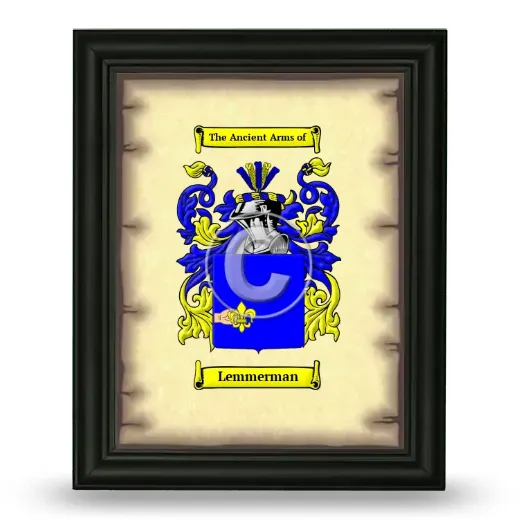Lemmerman Coat of Arms Framed - Black