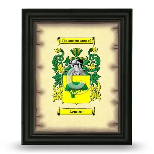 Lemore Coat of Arms Framed - Black