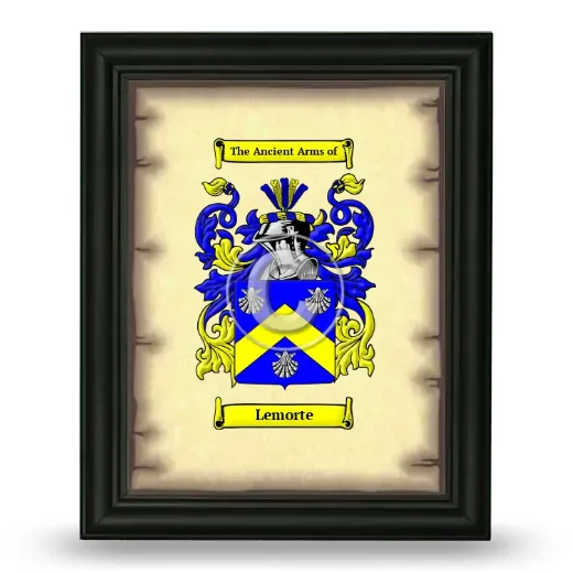 Lemorte Coat of Arms Framed - Black