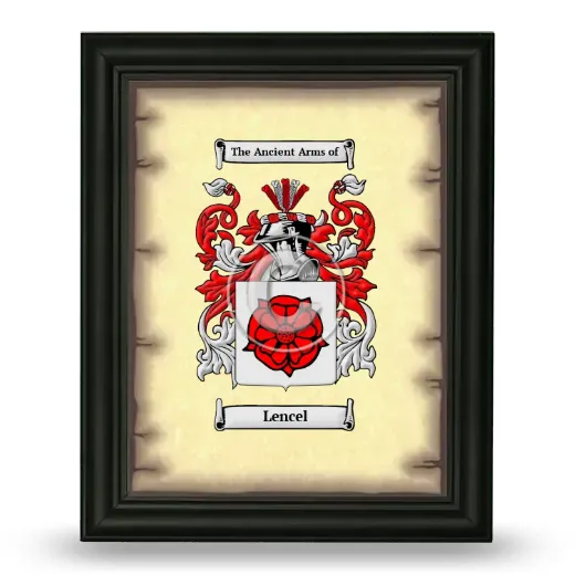 Lencel Coat of Arms Framed - Black