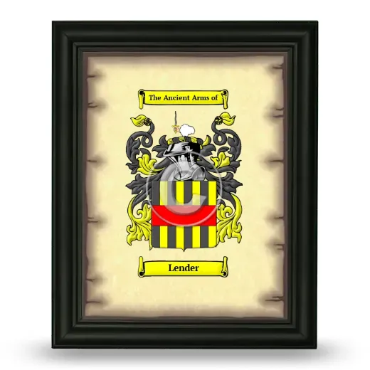 Lender Coat of Arms Framed - Black