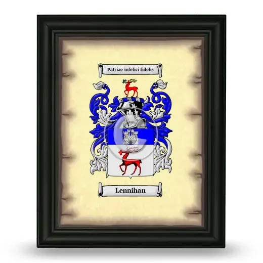 Lennihan Coat of Arms Framed - Black