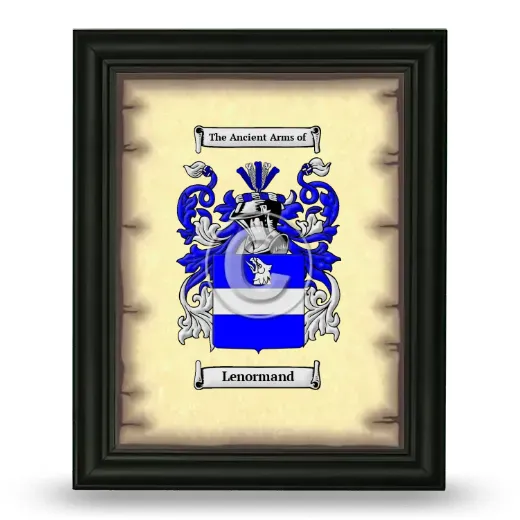 Lenormand Coat of Arms Framed - Black