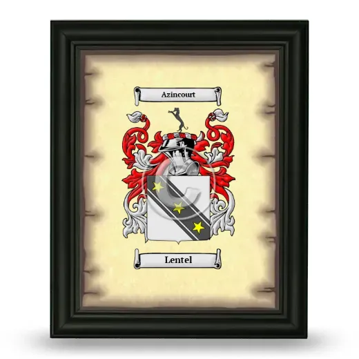 Lentel Coat of Arms Framed - Black