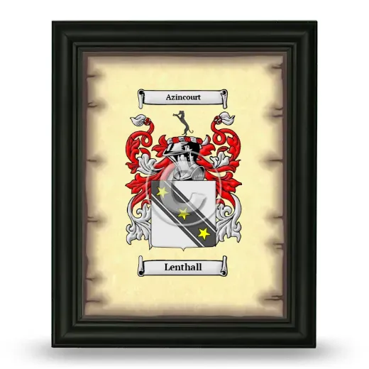 Lenthall Coat of Arms Framed - Black