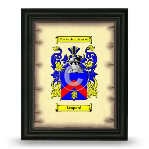 Leopard Coat of Arms Framed - Black