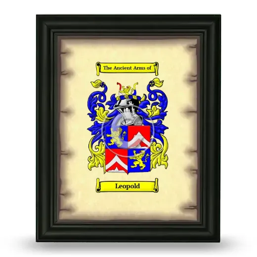 Leopold Coat of Arms Framed - Black