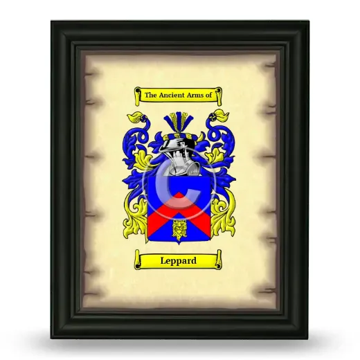 Leppard Coat of Arms Framed - Black