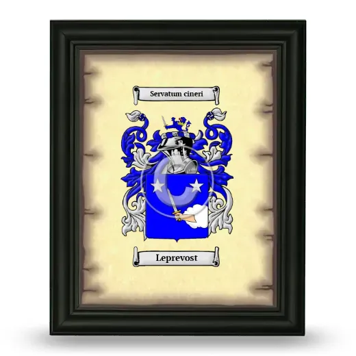 Leprevost Coat of Arms Framed - Black