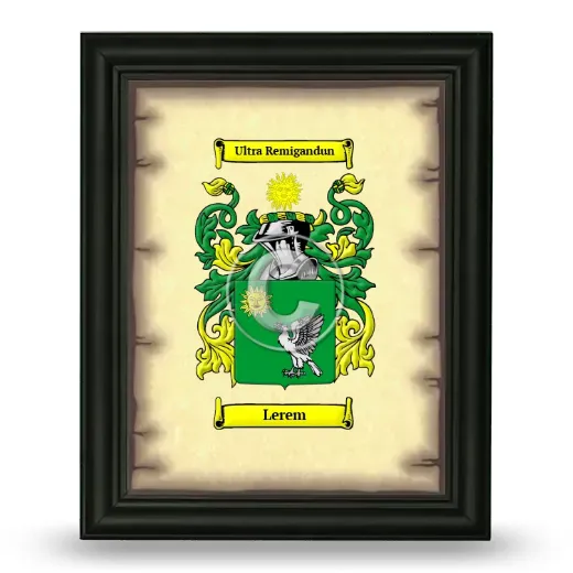 Lerem Coat of Arms Framed - Black