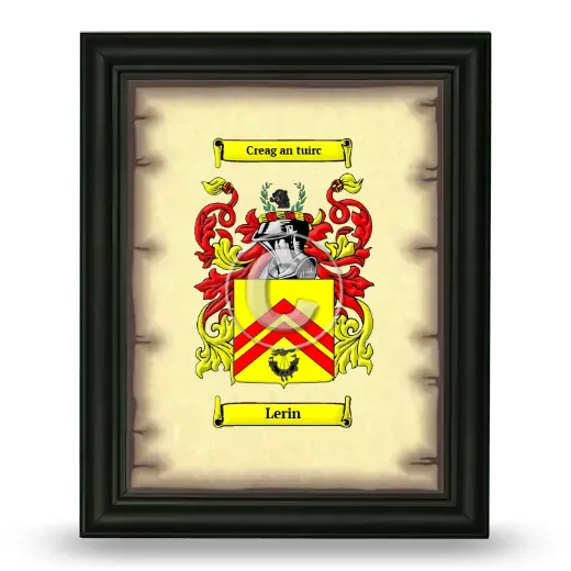 Lerin Coat of Arms Framed - Black