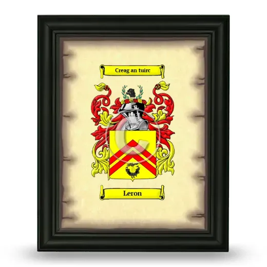 Leron Coat of Arms Framed - Black