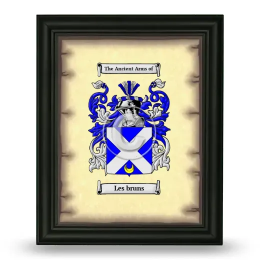 Les bruns Coat of Arms Framed - Black