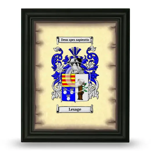 Lesage Coat of Arms Framed - Black