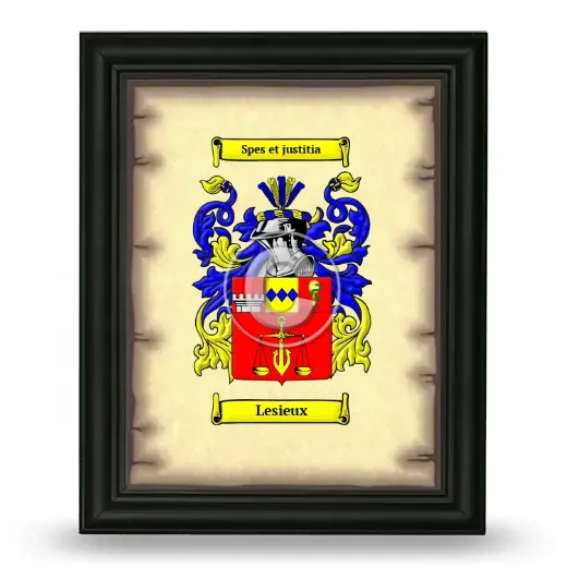 Lesieux Coat of Arms Framed - Black