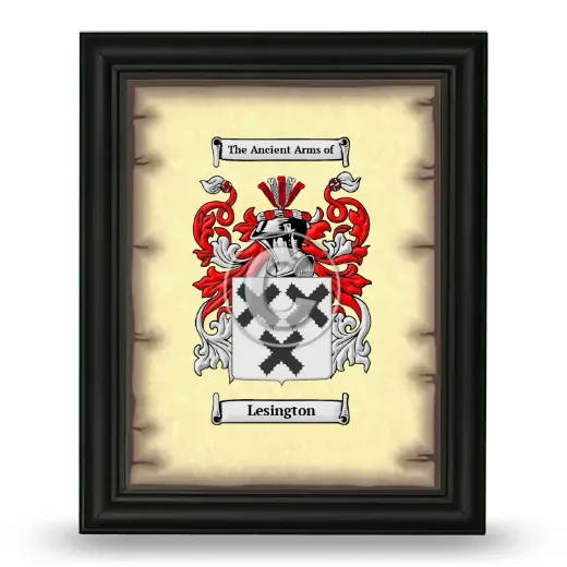 Lesington Coat of Arms Framed - Black