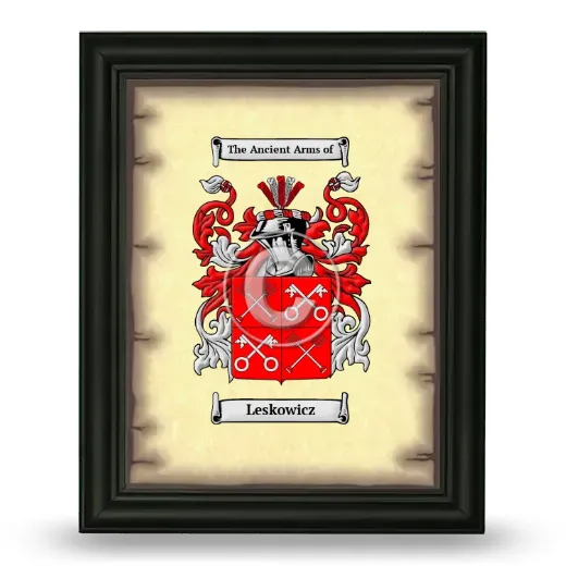 Leskowicz Coat of Arms Framed - Black