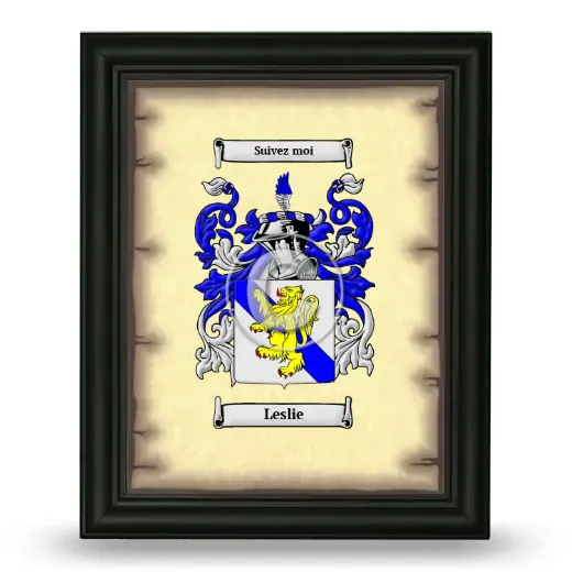Leslie Coat of Arms Framed - Black