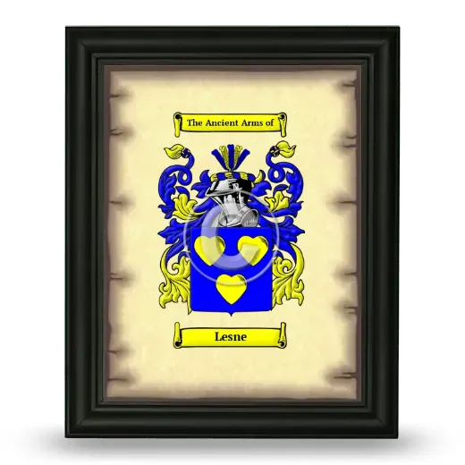 Lesne Coat of Arms Framed - Black