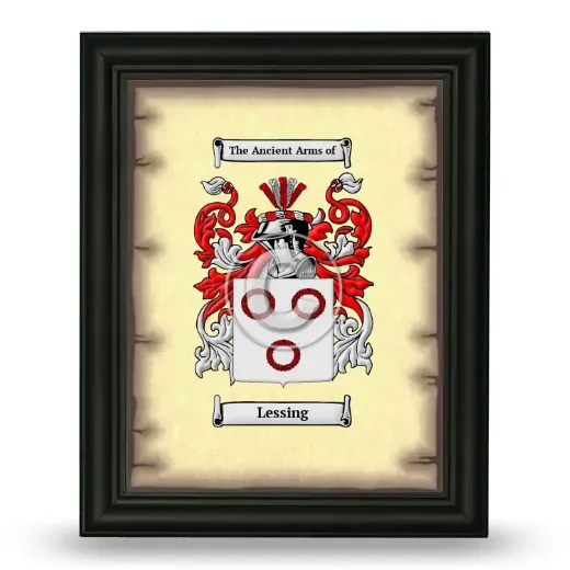 Lessing Coat of Arms Framed - Black