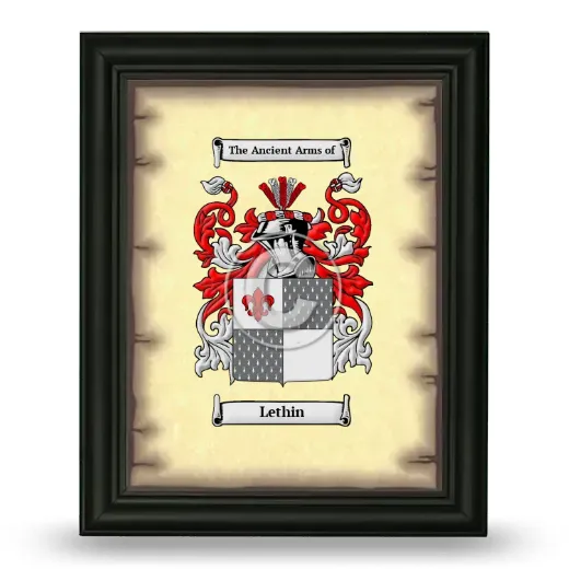 Lethin Coat of Arms Framed - Black
