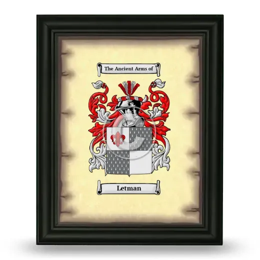Letman Coat of Arms Framed - Black