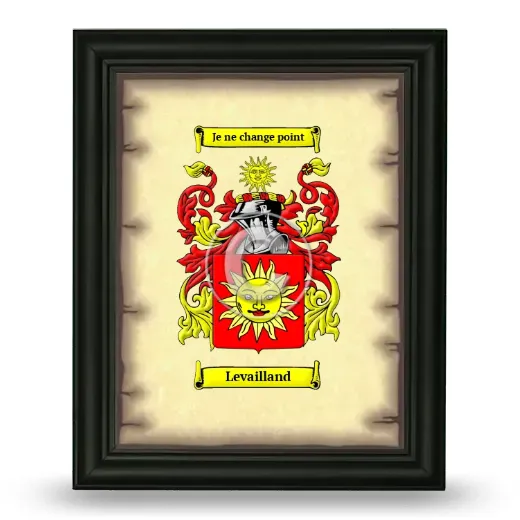 Levailland Coat of Arms Framed - Black