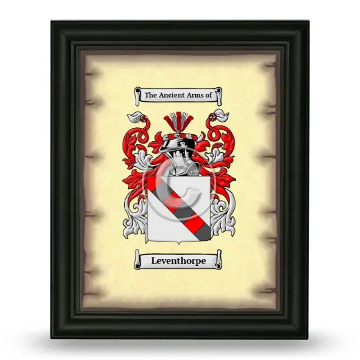 Leventhorpe Coat of Arms Framed - Black
