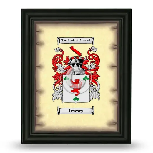Levesey Coat of Arms Framed - Black