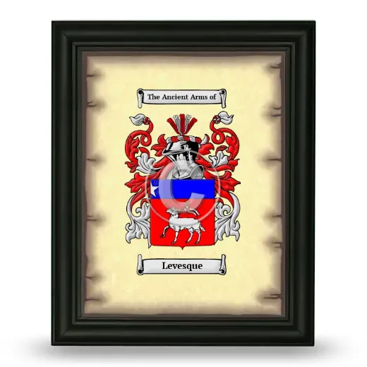 Levesque Coat of Arms Framed - Black