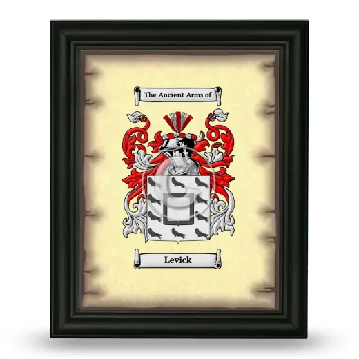 Levick Coat of Arms Framed - Black