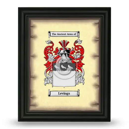 Levings Coat of Arms Framed - Black