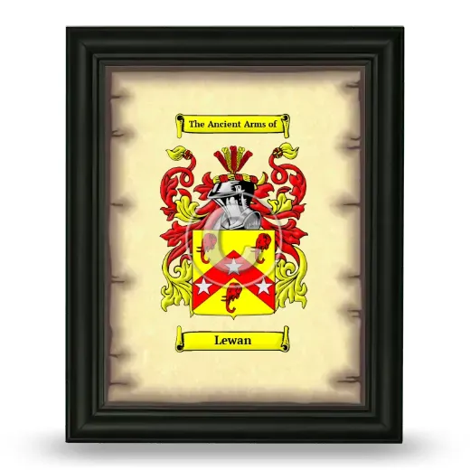 Lewan Coat of Arms Framed - Black