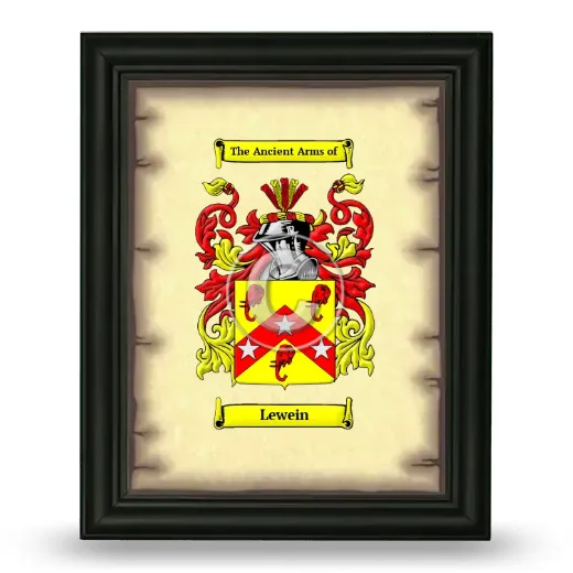 Lewein Coat of Arms Framed - Black