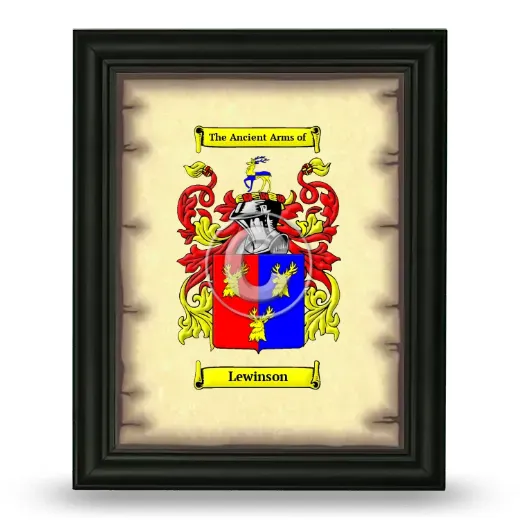 Lewinson Coat of Arms Framed - Black