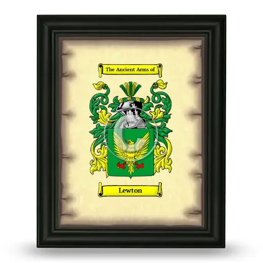 Lewton Coat of Arms Framed - Black