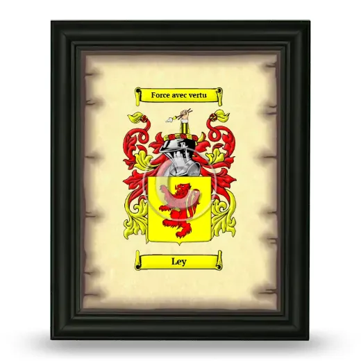 Ley Coat of Arms Framed - Black