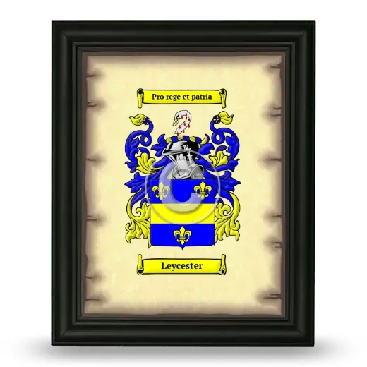 Leycester Coat of Arms Framed - Black