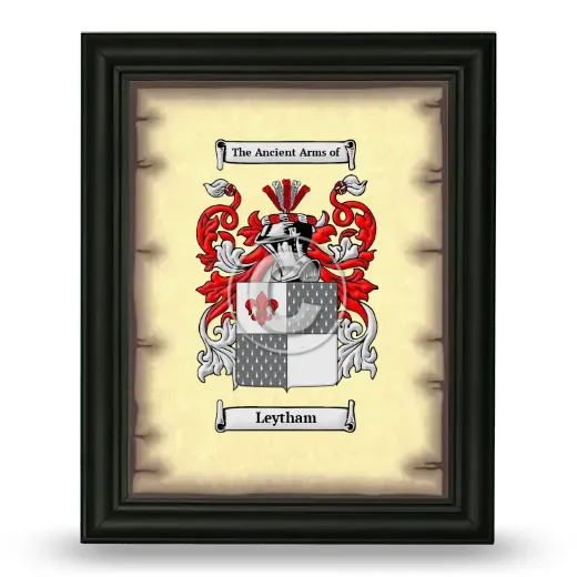 Leytham Coat of Arms Framed - Black