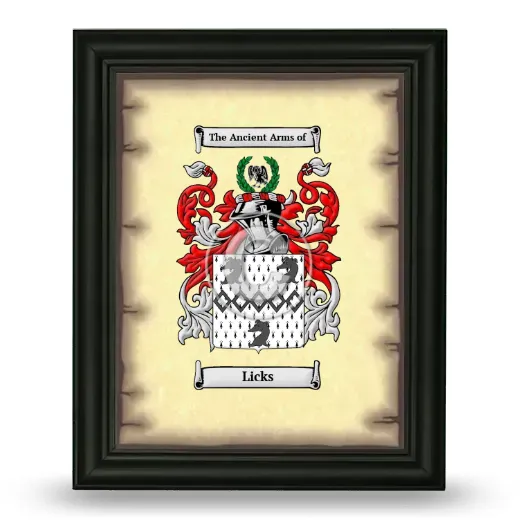 Licks Coat of Arms Framed - Black