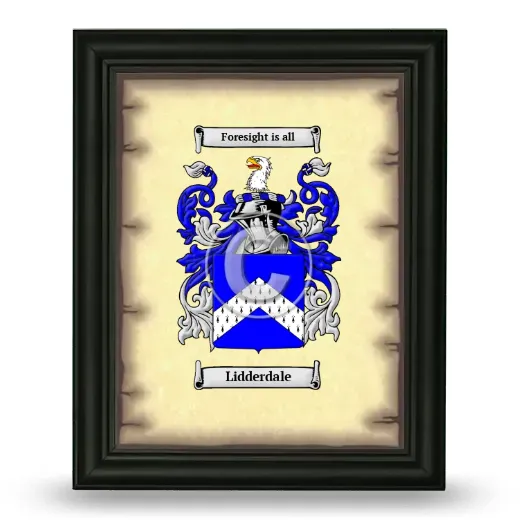 Lidderdale Coat of Arms Framed - Black